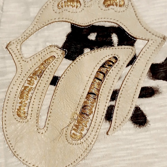 Vintage Premium Toxic Fish UK Graphic T-Shirt Leather Rolling Stones Skull Men S - Picture 4 of 7